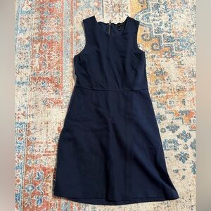 Jcrew navy blue faux-wrap textured dress